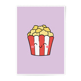 Cute Popcorn Photographic Prints, Kawaii Food Art, Smiling Snack Print, Foodie Gift, Kid's Room Decor, Modern Wall Art, Movie Night - Tawshia